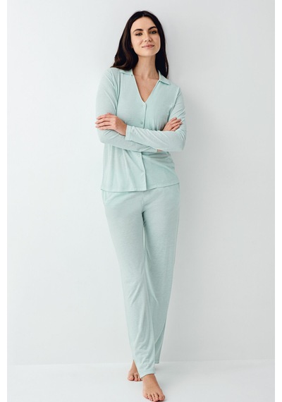 Pierre Cardin Kadın Yeşil Pijama Takımı Pc9115-s-v2 Yeşil