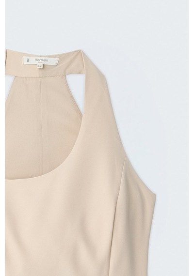 Sateen Aksesuar Detaylı Bluz - Bej-137444