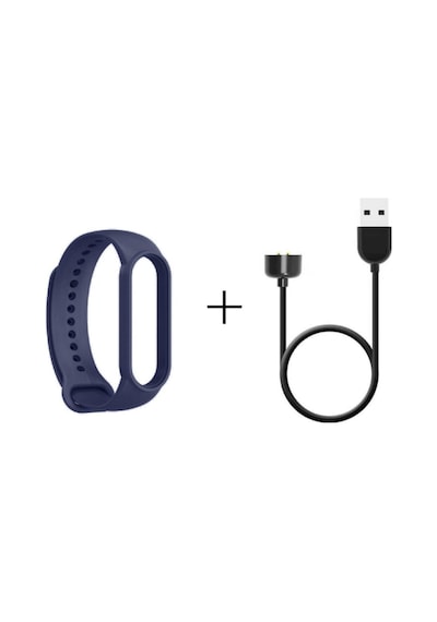 Xiaomi Mi Band 6 Şarj Aleti + Mi Band 6 Kordon Yüksek Kalite 2'li Set Lacivert-c7413