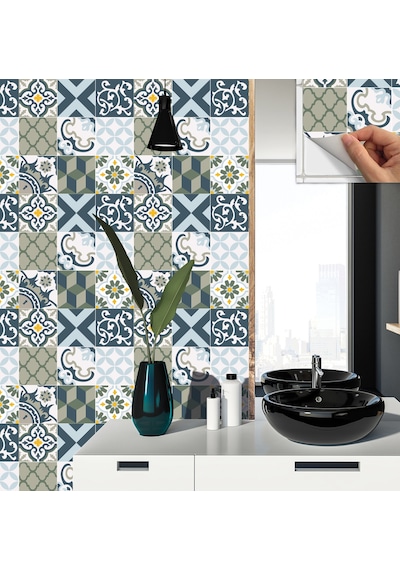 Tink KENDİNDEN YAPIŞKANLI KARMA GREEN DESENLİ PVC KARO 30X30 CM