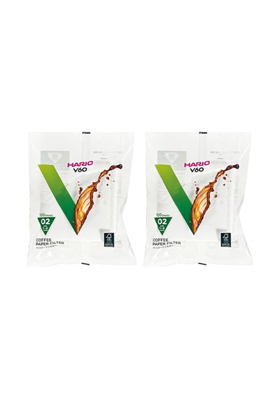 Tr V60 Kağıt Kahve Filtresi, Tek Kullanımlık Konik Filtre, Boyut 02, Beyaz, 100 Adet, 2 Adet Diğer