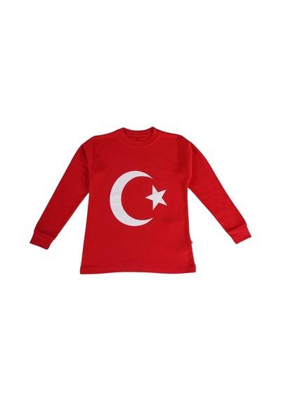 Lollıco Kıds Ay-yıldız Baskılı Uzun Kollu Tshırt Kırmızı