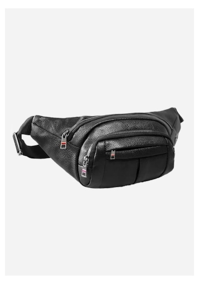 Tuldar Deri Usb Kulaklık Çıkışlı Crossbody Çapraz Göğüs Omuz Ve Bel Çantası Tul360 Siyah