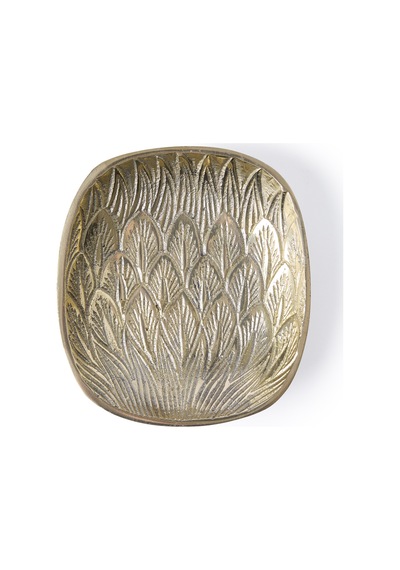 Yargıcı Yaprak Formlu Metal Dekoratif Kase 10x11x2 Cm 26knha1012n St