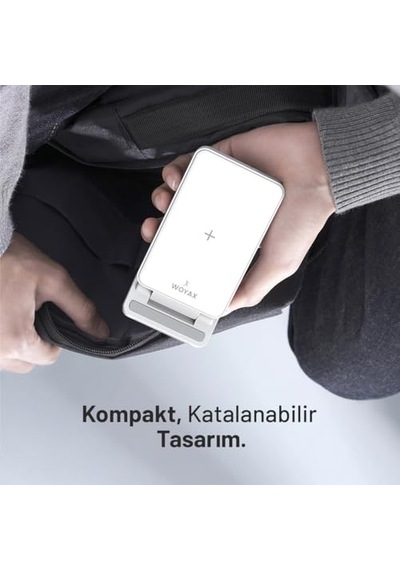 Wireless Kablosuz Şarj Standı Katlanabilir Huawei Watch İphone Android Telefon Saat Kulaklık Uyumlu