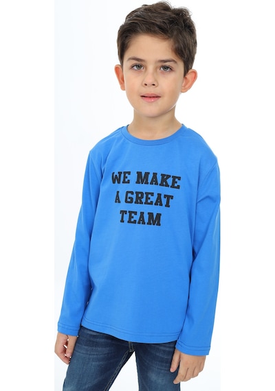 Toontoy Kids Toontoy Erkek Çocuk Baskılı Tişört Saks