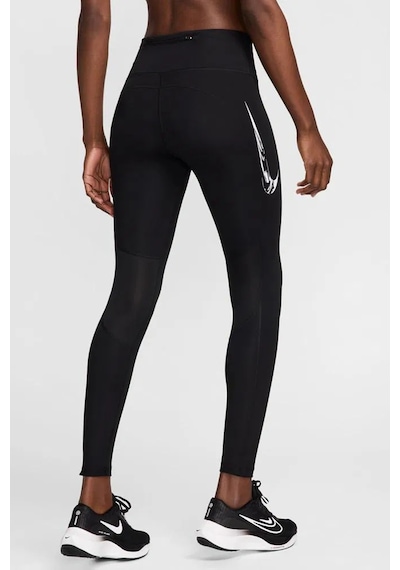 Nike Dri Fit Fast Mid Rise 7/8 Leggings Tight Kadın 3 Cepli Spor Tayt Siyah Siyah