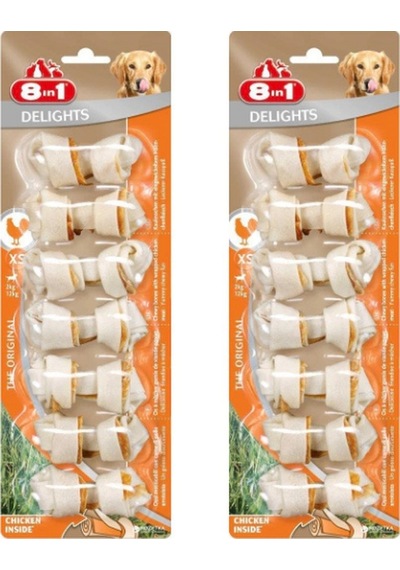 8in1 Delights Bones Tavuklu Düğümlü Köpek Ödül Kemiği Xs 84gr X 2 Adet