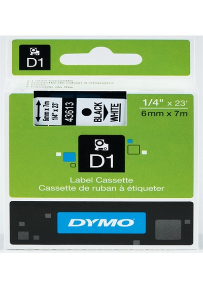 Dymo D1 Şerit Standart 6 Mmx7 Mt Beyaz Üzerine Siyah 43613 Diğer