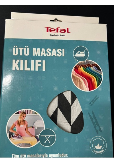 Tefal Ütü Masası Kılıfı Bezi Örtüsü Keçeli %100 Pamuk Yüksek Buhar Geçirgenliği 140x52 Cm Dayanıklı Kumaş Renkli