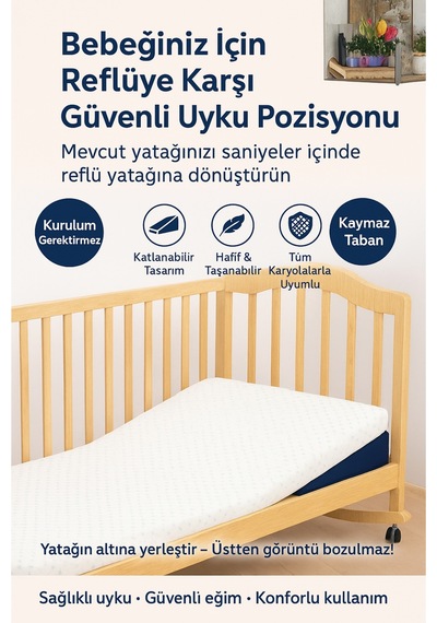 Dizanor 15 Açılı Modüler Bebek Eğimli Destek Yatağı Aloevera Kumaş 4'ü 1 Arada Yıkanabilir Kılıf