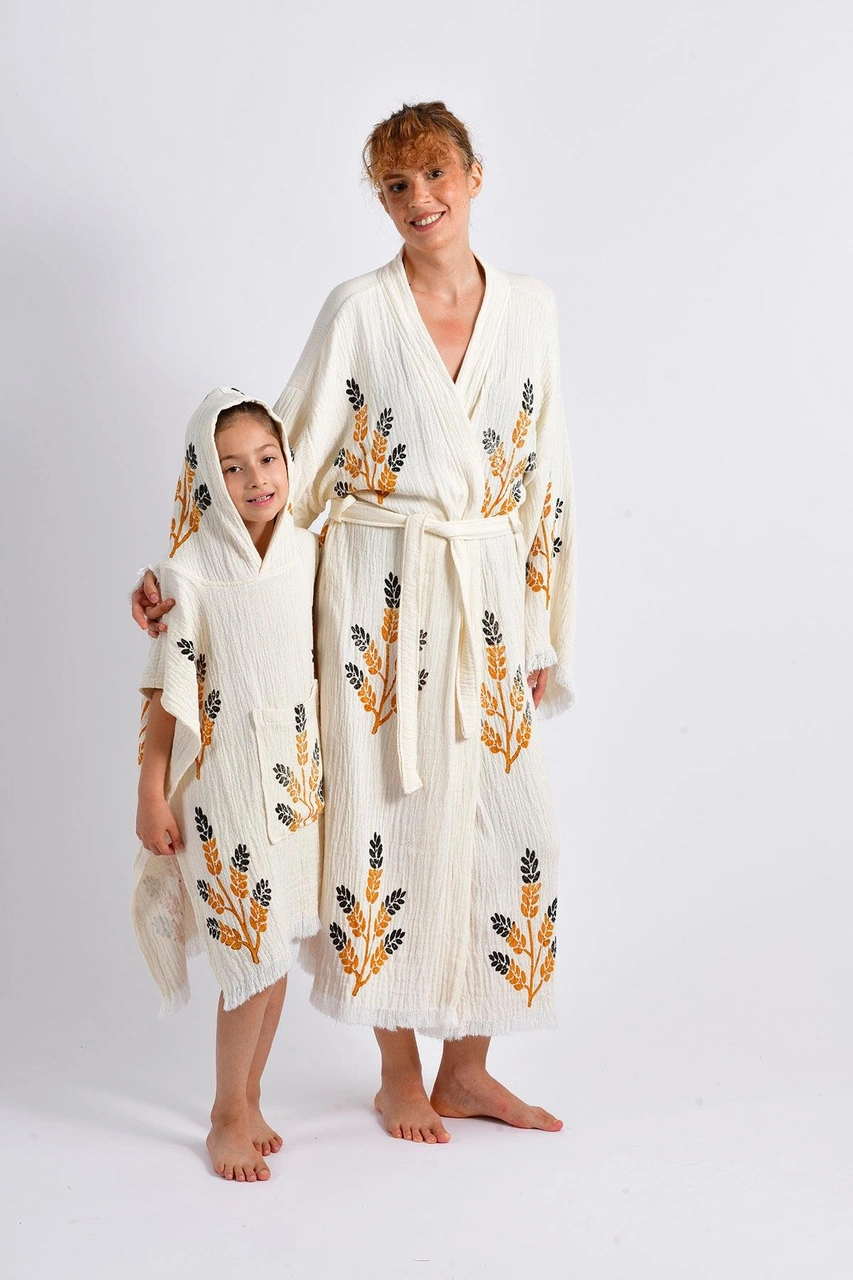 Brandsmithshop Golden Wheat Anne Çocuk Kimono Panço Çok Renkli