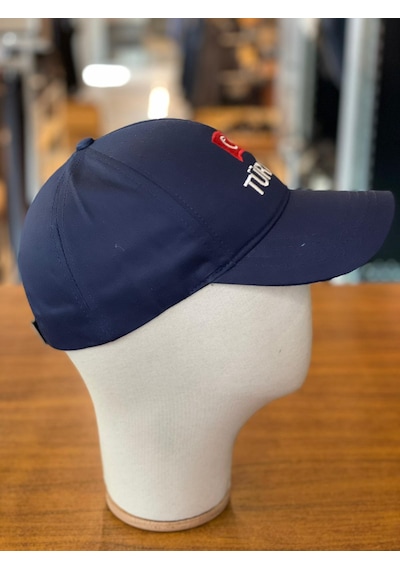 Hamze Türkiye Bayrak Nakış Pamuklu Unisex Cap Şapka Lacivert
