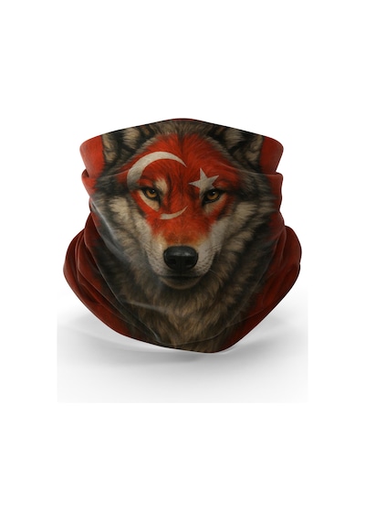 Bebo Store Extreme Outdoor Spor , Motorcu Ve Bisiklet Kullananlara Özel Desenli Buff Boyunluk Bandana Balaklava Kurt-216 Çok Renkli