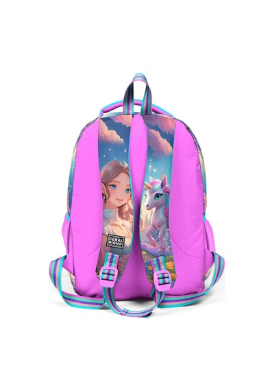 Coral High Kids Turkuaz Pembe Anime Kız Desenli 3 Lü Okul Çanta Seti Set0114420 Pembe - Turkuaz