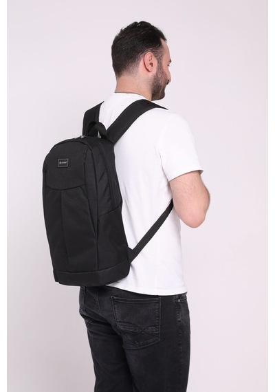 İcone Bag Icone Gölge Baskılı Laptop Gözlü Sırt Çantası Siyah