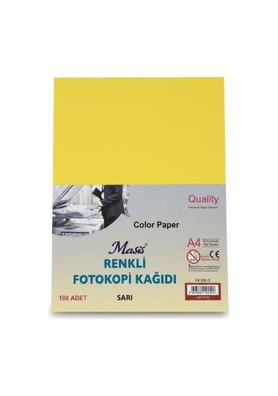Masis A4 Renkli Fotokopi Kağıdı 100 Lü Sarı