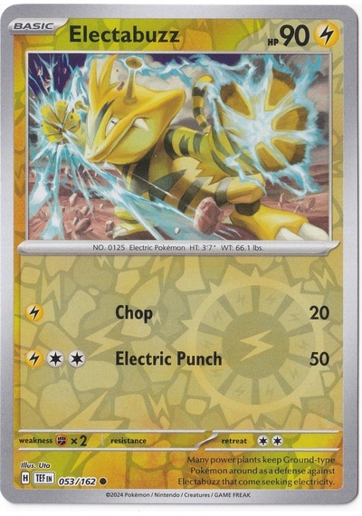 Electabuzz Reverse Holo 053/162 - Temporal Forces - Pokemon Kartı Mint