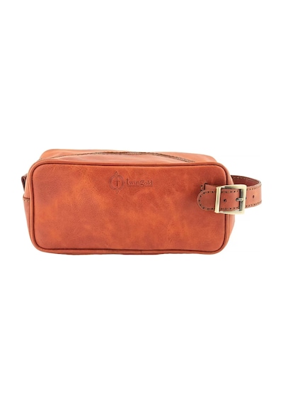 Twingold İsme Özel Dopp Kit Kişisel Bakım Ve Seyahat Çantası - %100 Rainbow Deri - Ac14004 - Tobacco Tobacco