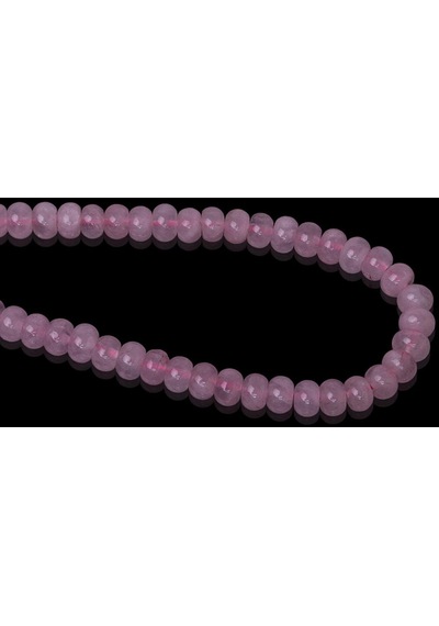 6 x 4 MM Pembe Kuvars Taşı Dizi Gümüş