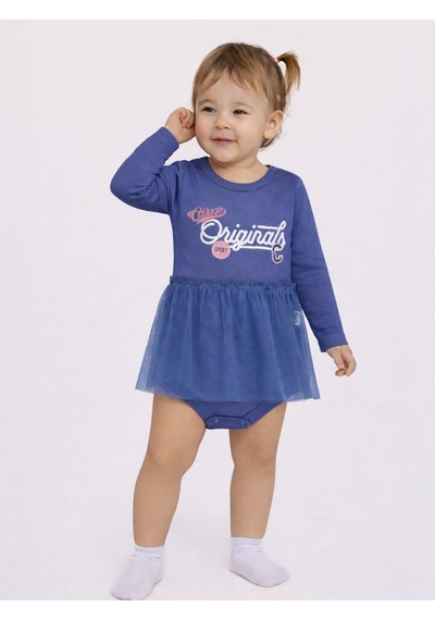 Civil Baby Originals Baskılı 0-3 Yaş Çıtçıtlı Badi - Mavi İndigo