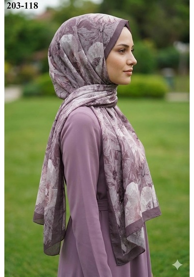 Moonscarfs Moonscarf Bambu Kraş Pamuk Şal Eski Lavanta 203-118 Çok Renkli