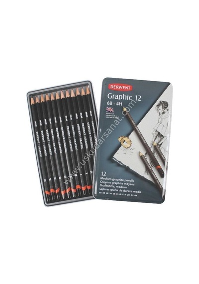 Derwent Graphic 12 Pencils 12'Li Set Medium 34214