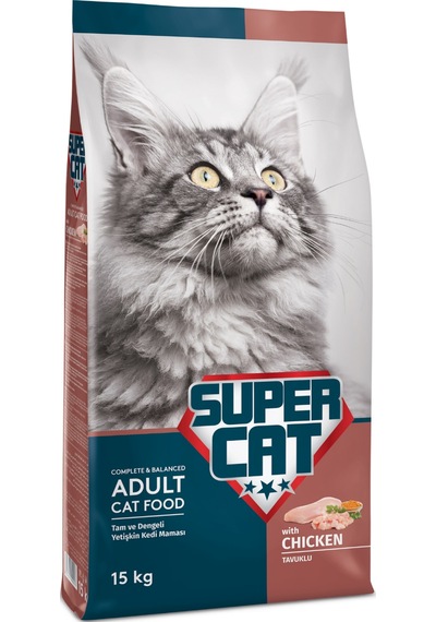 Super Cat Tavuklu Yetişkin Kedi Maması 15 KG