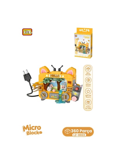 Loz Micro Block Serisi Televizyon Modeli Figürü 360 Parça Dekoratif Oyuncak Yapım Seti Yapı Blok 8822