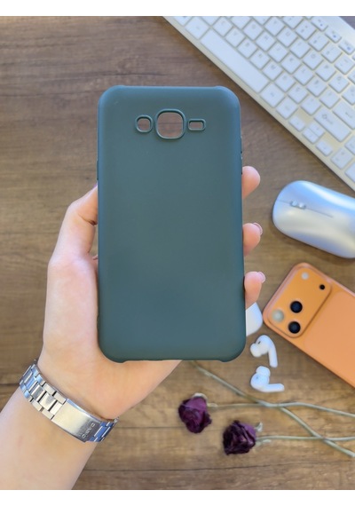 Samsung J7 2015 Uyumlu Kamera Korumalı Darbeye Dayanıklı Renk Atmayan Fab Silikon Kılıf Haki