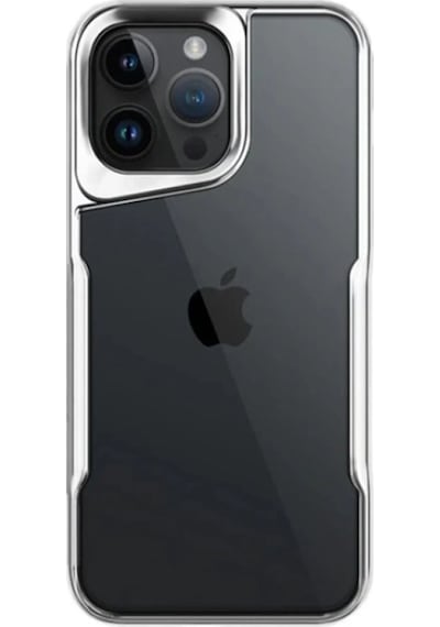 Gld-spt- Newface Apple Uyumlu iPhone 15 Pro Max Kılıf Boyi Silikon Kapak - Gümüş
