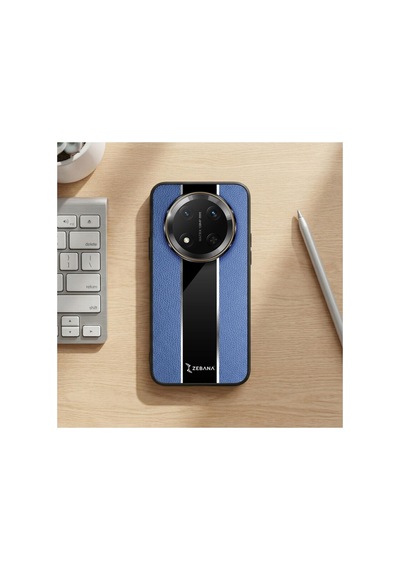 Honor Magic 7 Lite  Kılıf Premium Deri Kılıf Mavi
