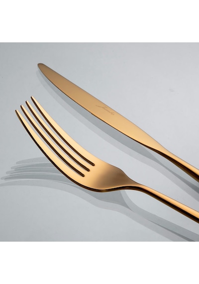 Jumbo 5900 Infinity Titanyum Bronz 12 Kişilik 84 Parça Çatal Kaşık Bıçak Takımı Titanyum Bronz