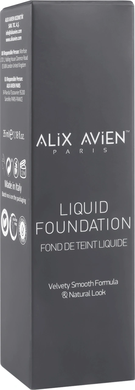 Alix Avien Güneş Koruyucu SPF35+ Nemlendirici Etkili Kremsi Likit Fondöten Liquid Foundation 304 Buff
