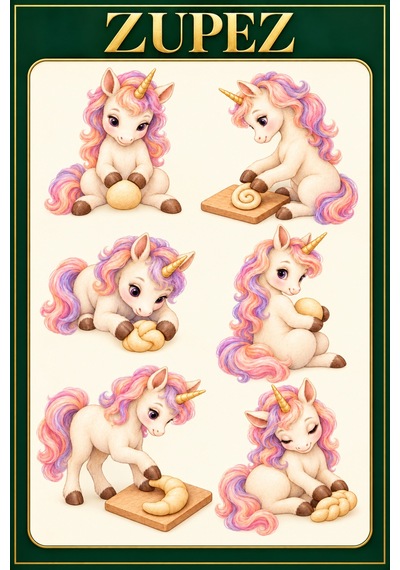 Unicorn Fırın Günü 6 Fiziksel Dtf Transfer Sayfası, 36 Farklı Unicorn Motifi - 930812766