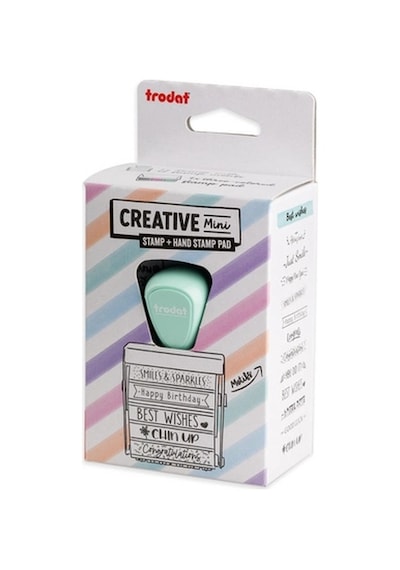 Trodat Creative Mini Best Wishes 12 Motifli Damga Seti 3 Renkli Istampa Pedli Mutlu Günler Kaşesi