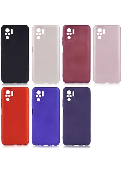 Noktaks - Xiaomi Redmi Note 10s Uyumlu - Kılıf Mat Soft Premier Silikon Kapak - Mürdüm