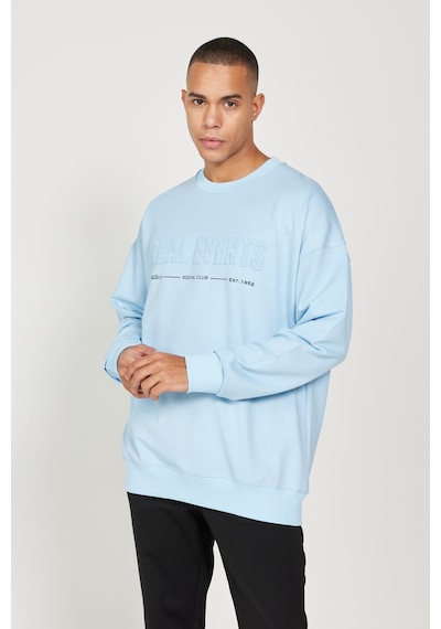 AC&Co / Altınyıldız Classics Erkek Mavı Oversize Bol Kesim Bisiklet Yaka Pamuklu Sweatshirt Mavi AC&Co / Altınyıldız Classics Erkek Mavı Oversize Bol Kesim Bisiklet Yaka Pamuklu Sweatshirt Mavi