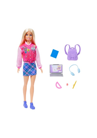 Barbie Çıkarılabilir Kıyafetler Giyen Sarı Saçlı Barbie Okulumu Seviyorum Bebek Ve Sırt Çantasıyla Dizüstü Bilgisayar Gibi 7 Parçadan Oluşan Oyuncak Seti, Hrg84 99458998