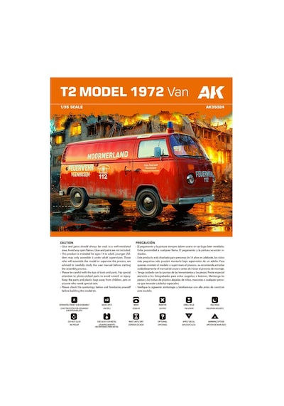 Ak 35024 1/35 Ölçek, 1967 T2 Vw Van, Plastik Model Kiti