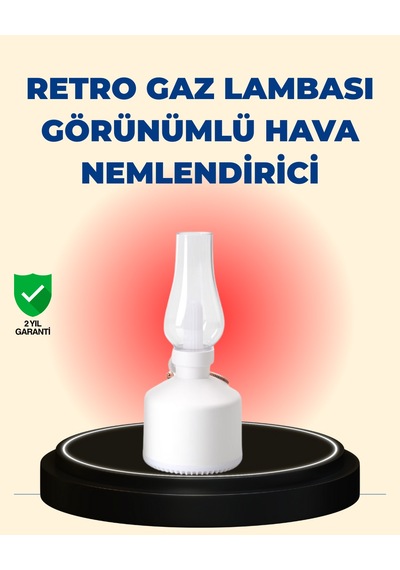 Kablosuz Retro Buhar Makinesi Gaz Lambası Tasarım Ledli Difüzör - Lisinya