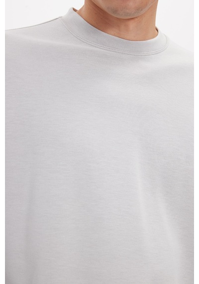 Tudors Erkek Standart Fit Normal Kesim Uzun Kollu Ekstra Soft Modal Kumaş Bisiklet Yaka Taş Sweatshirt-50210