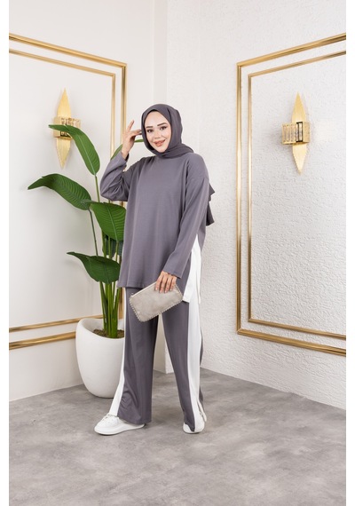 Hira Life Fashion Kadın Efsa Gri Bisiklet Yaka Yanı Şeritli Ve Pantolon Cepli Alt-üst İkili Takım Gri Gri Hira Life Fashion Kadın Efsa Gri Bisiklet Yaka Yanı Şeritli Ve Pantolon Cepli Alt-üst İkili Takım Gri Gri