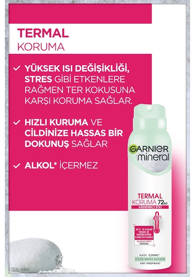 Garnier Mineral Termal Koruma Kadın Deodorant 150 ML