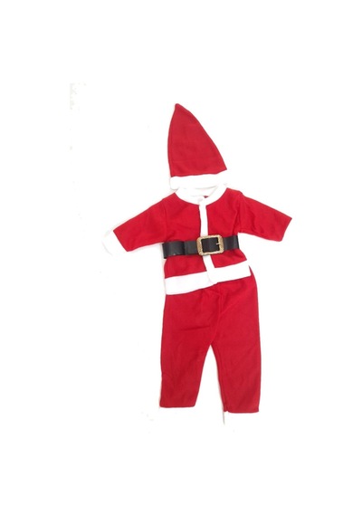 Pazarız Unisex Çocuk Kırmızı Yılbaşı Noel Kostümü Kıyafeti Kırmızı