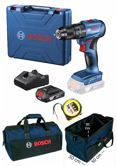 Bosch GSB 185 Li Darbeli Matkap Vidalama Tek Akü + Çanta + Metre