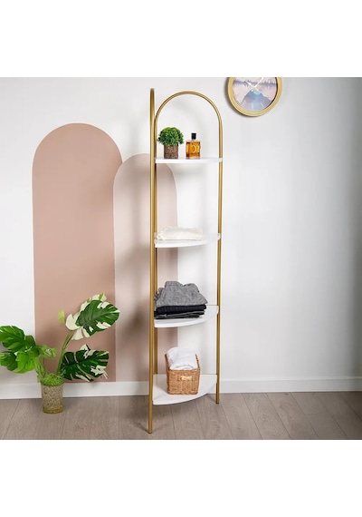 Artemis Gold Metal 4 Katlı Dekoratif Raf Gold
