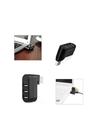 3 Port 180 Dirsek Usb Hub Çoğaltıcı Çoklayıcı Usb 2.0 Çoklama