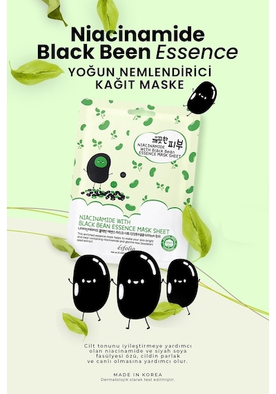Niacinamide Ve Siyah Fasülye Ile Gözenek Karşıtı Kağıt Maske Mask
