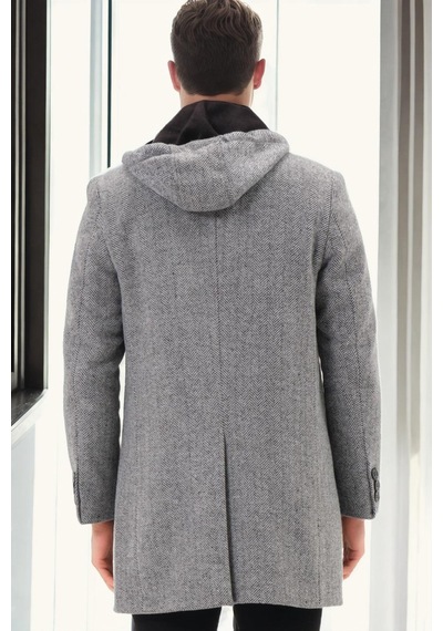 Dewberry Plt8371 Dewbrry Erkek Palto-diagonal Siyah-gri-2 Diagonal Siyah-gri-2
